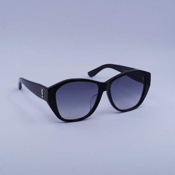 Saint Laurent SL M8/FN 001 Sunglasses Black Square Frame, Grey Gradient Lenses - Picture 1 of 11